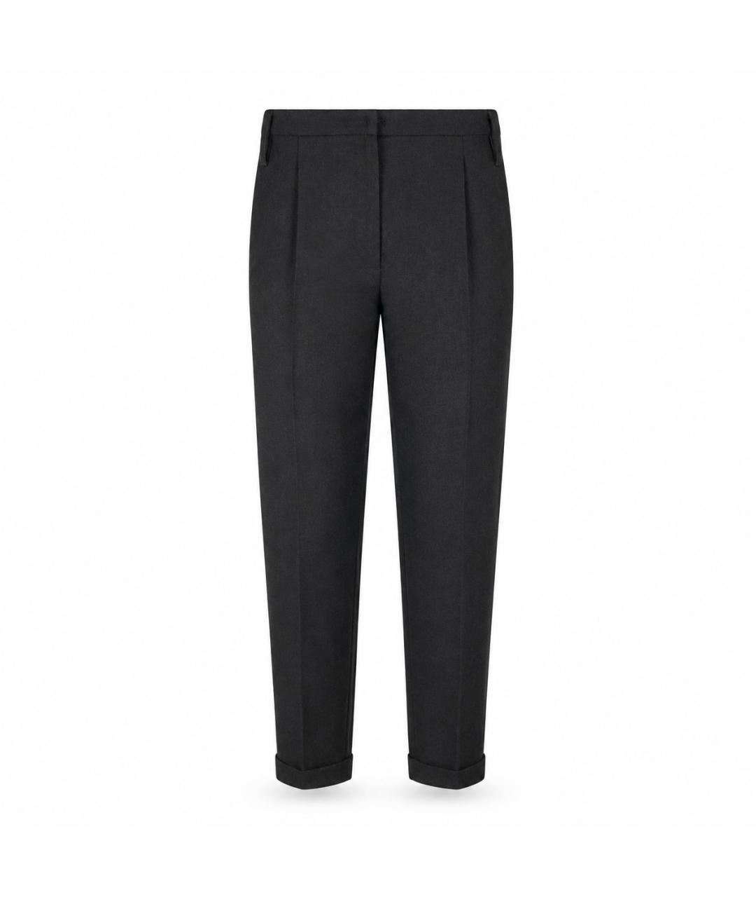 ANN DEMEULEMEESTER Черные шерстяные прямые брюки, фото 1