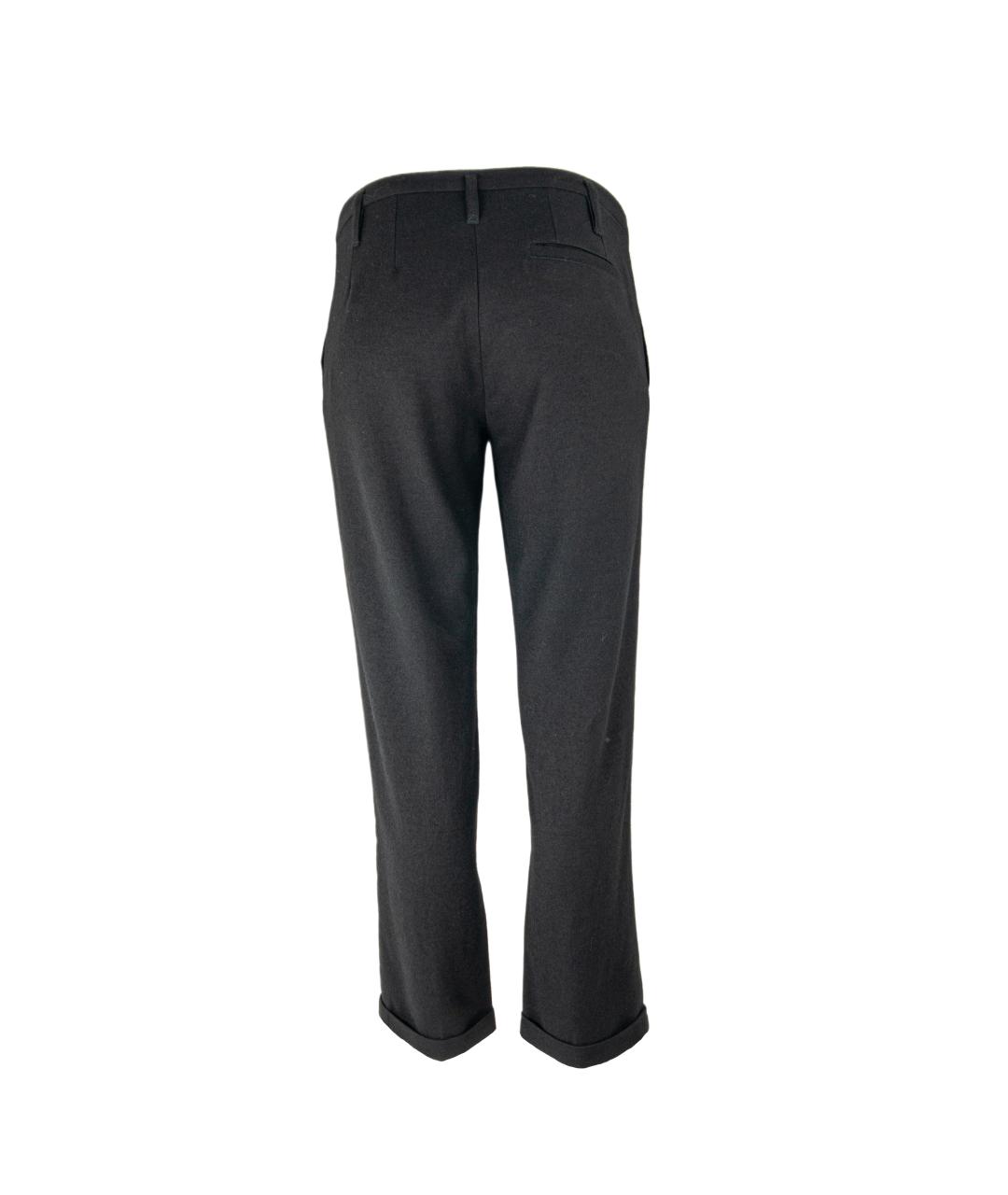 ANN DEMEULEMEESTER Черные шерстяные прямые брюки, фото 3