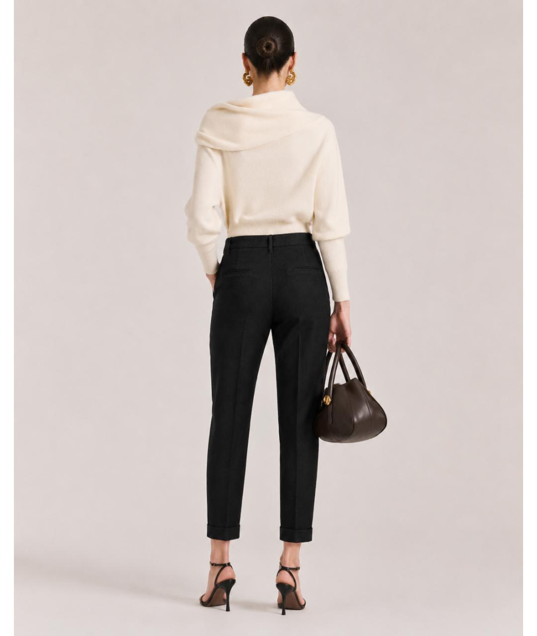 ANN DEMEULEMEESTER Черные шерстяные прямые брюки, фото 6