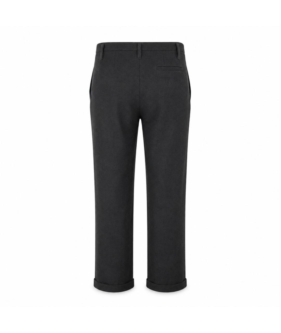 ANN DEMEULEMEESTER Черные шерстяные прямые брюки, фото 3