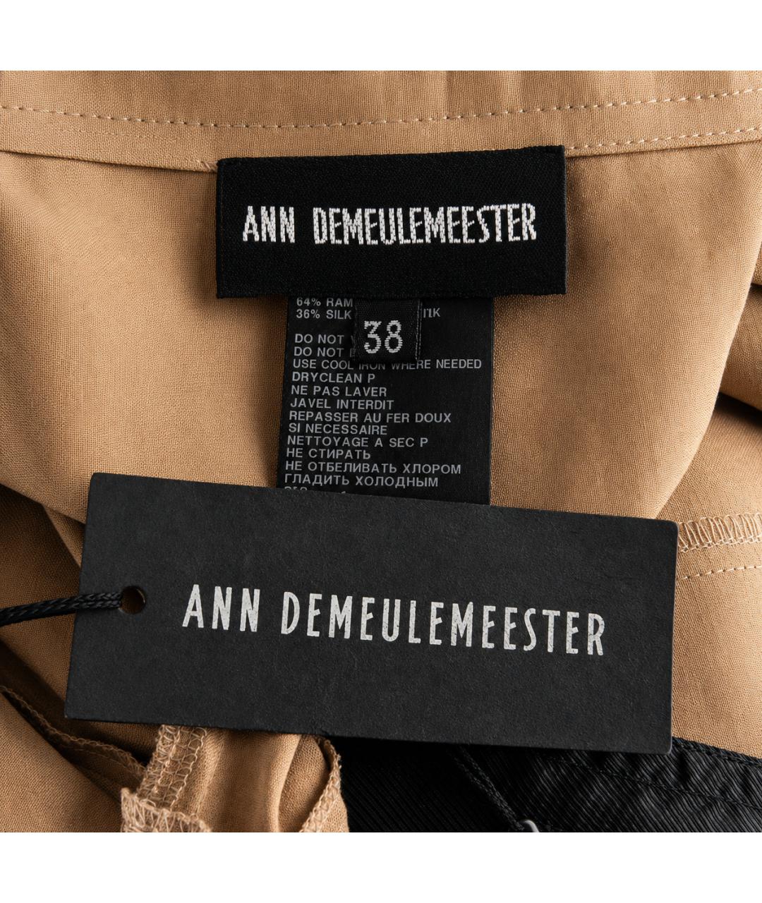 ANN DEMEULEMEESTER Бежевые прямые брюки, фото 5