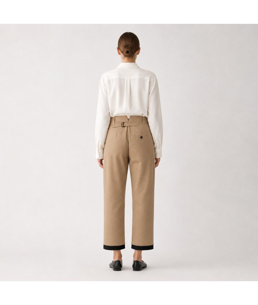 ANN DEMEULEMEESTER Бежевые прямые брюки, фото 7