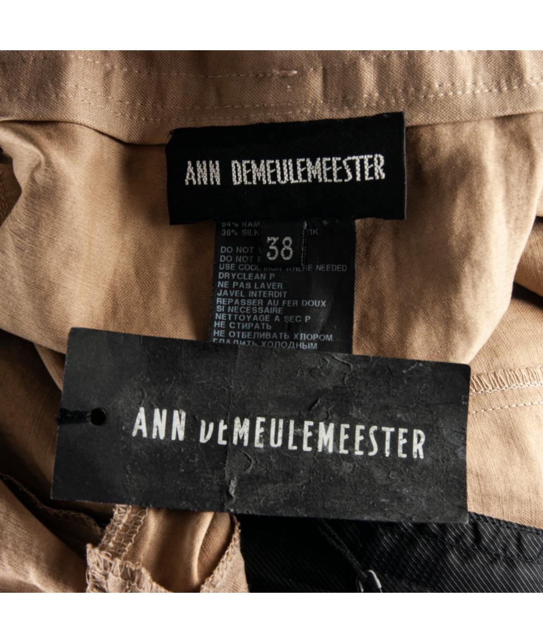 ANN DEMEULEMEESTER Бежевые прямые брюки, фото 5