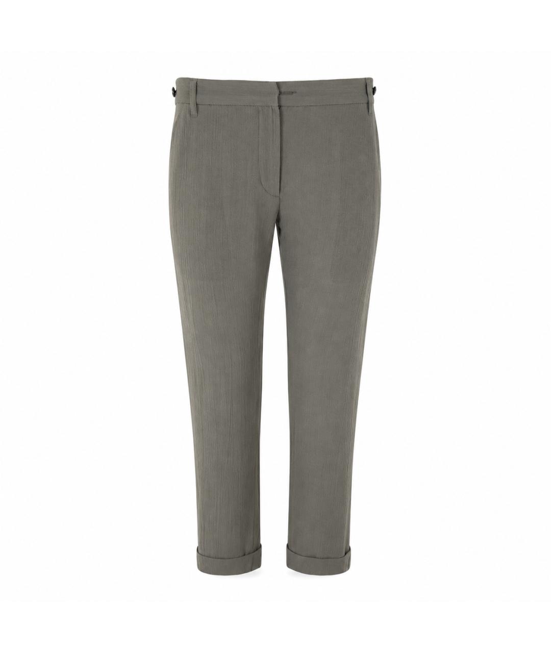 ANN DEMEULEMEESTER Серые шерстяные прямые брюки, фото 1