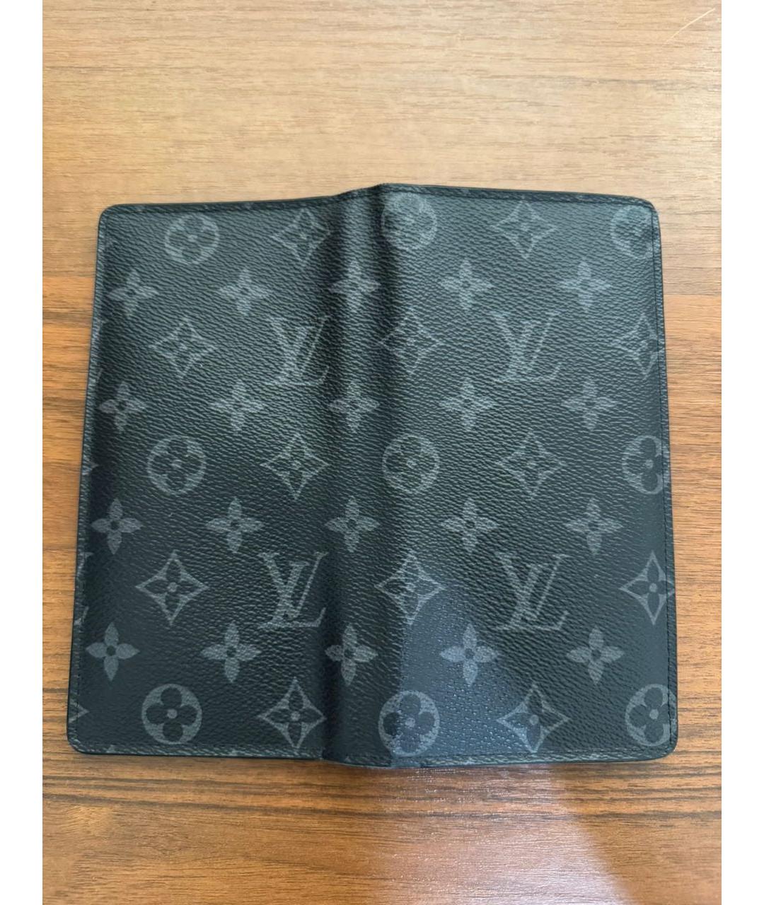 LOUIS VUITTON Серый кожаный кошелек, фото 2