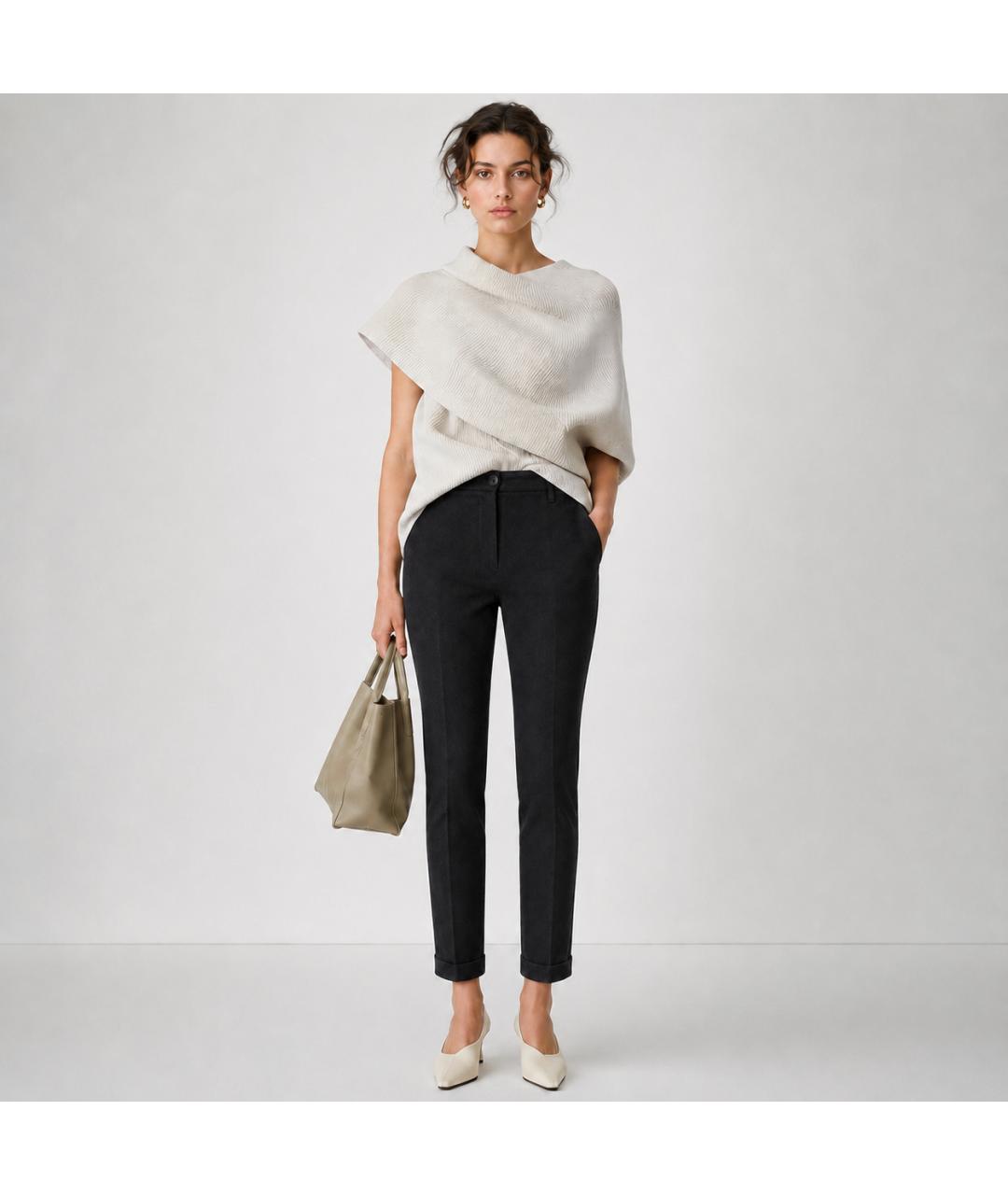 ANN DEMEULEMEESTER Антрацитовые шерстяные прямые брюки, фото 5
