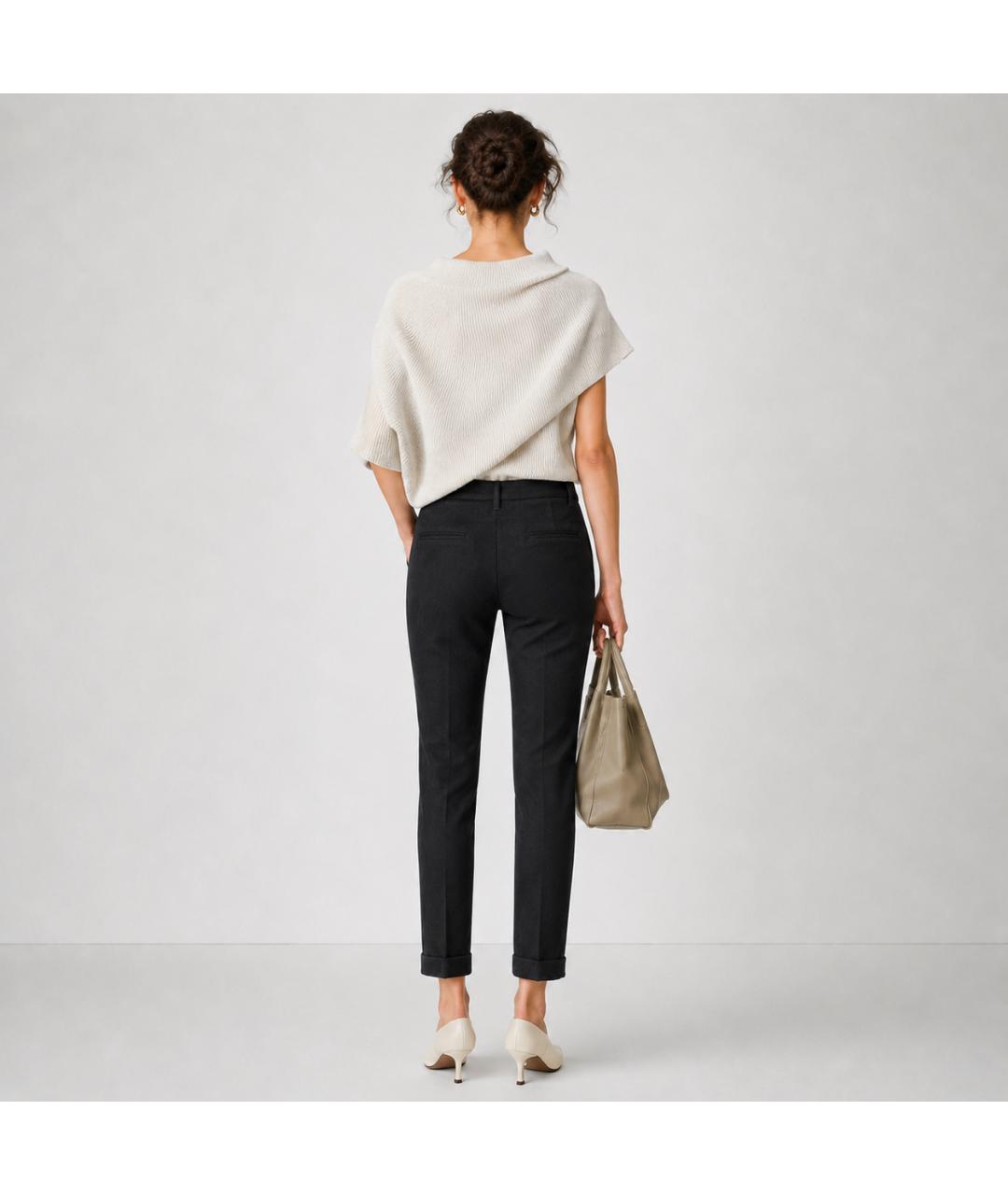 ANN DEMEULEMEESTER Антрацитовые шерстяные прямые брюки, фото 6