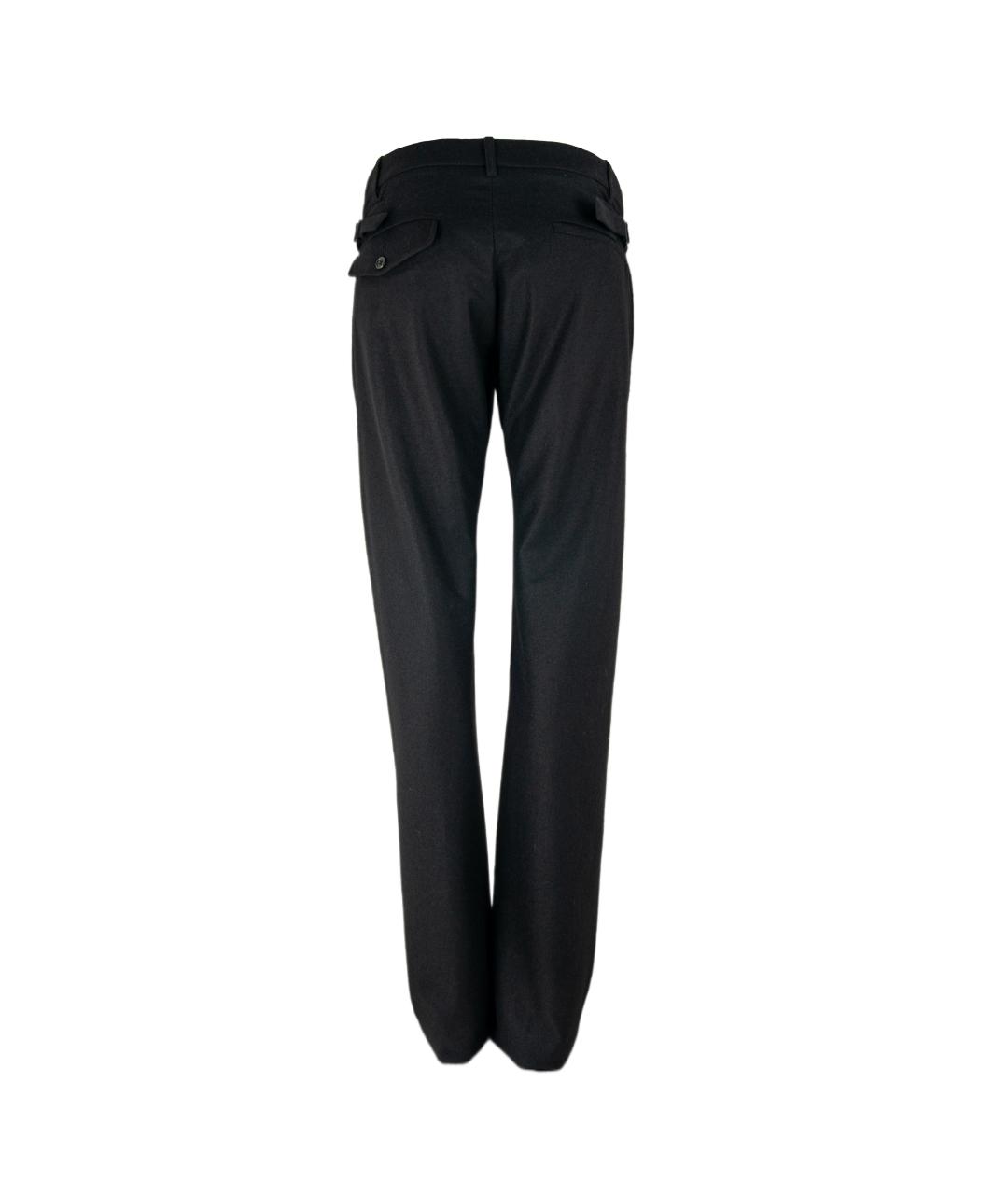 ANN DEMEULEMEESTER Черные шерстяные брюки широкие, фото 3