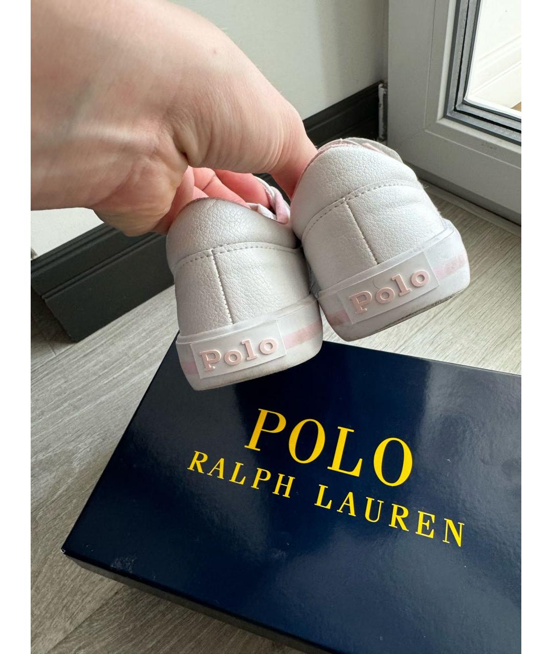 POLO RALPH LAUREN Белые кожаные кеды, фото 4