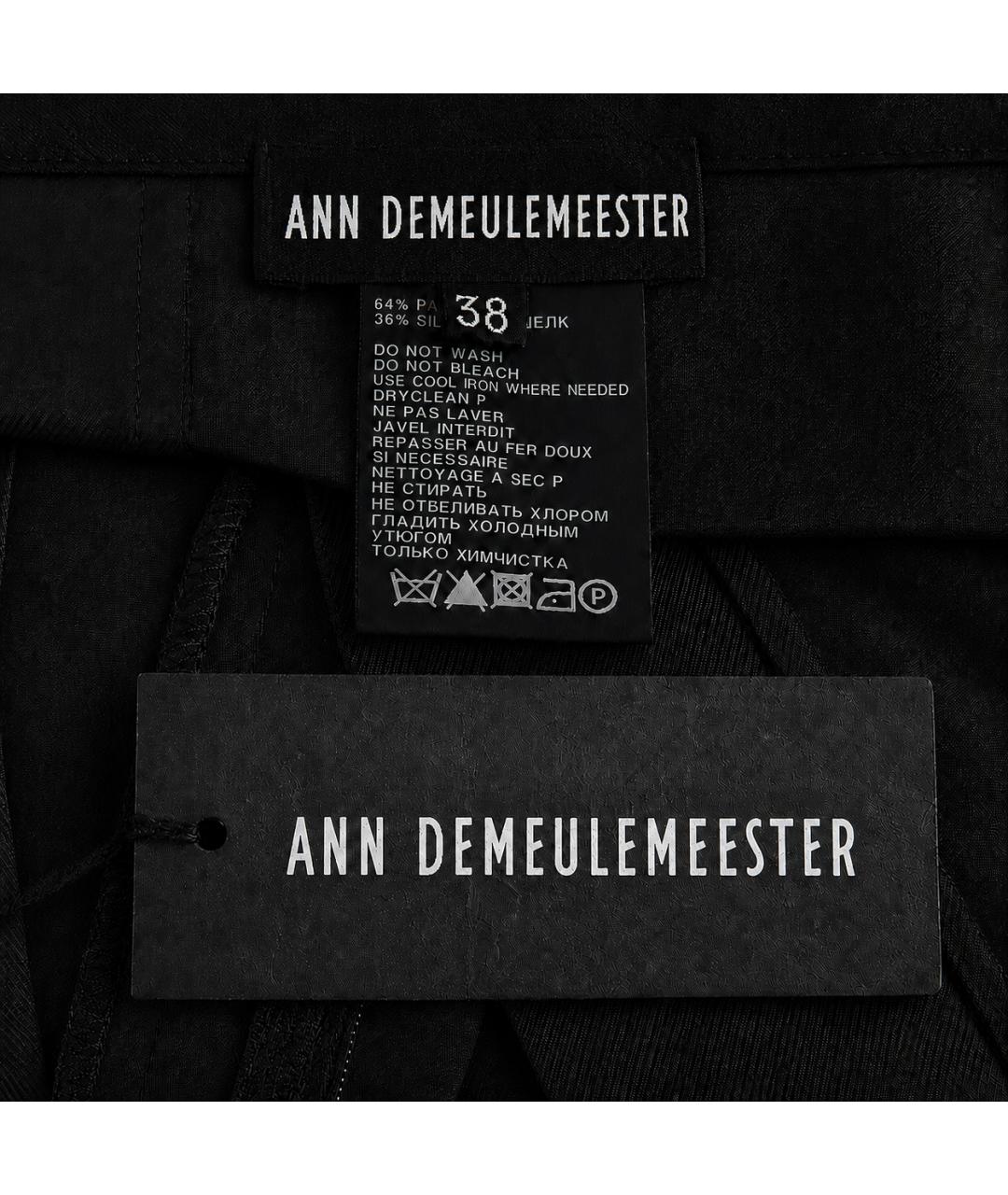 ANN DEMEULEMEESTER Черные брюки узкие, фото 6