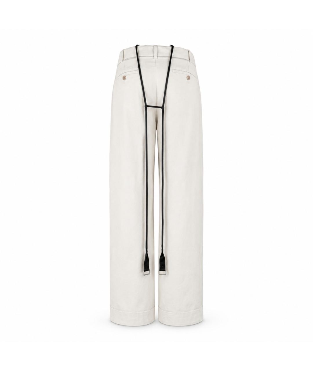 ANN DEMEULEMEESTER Бежевые хлопковые брюки широкие, фото 3