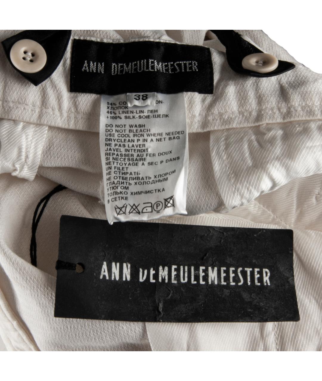 ANN DEMEULEMEESTER Бежевые хлопковые брюки широкие, фото 4