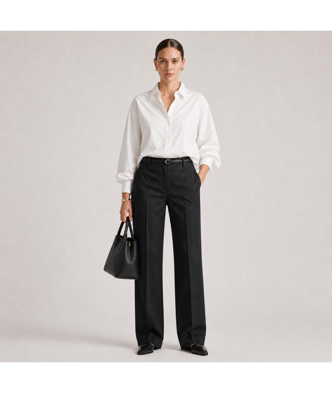 ANN DEMEULEMEESTER Черные шерстяные брюки широкие, фото 6