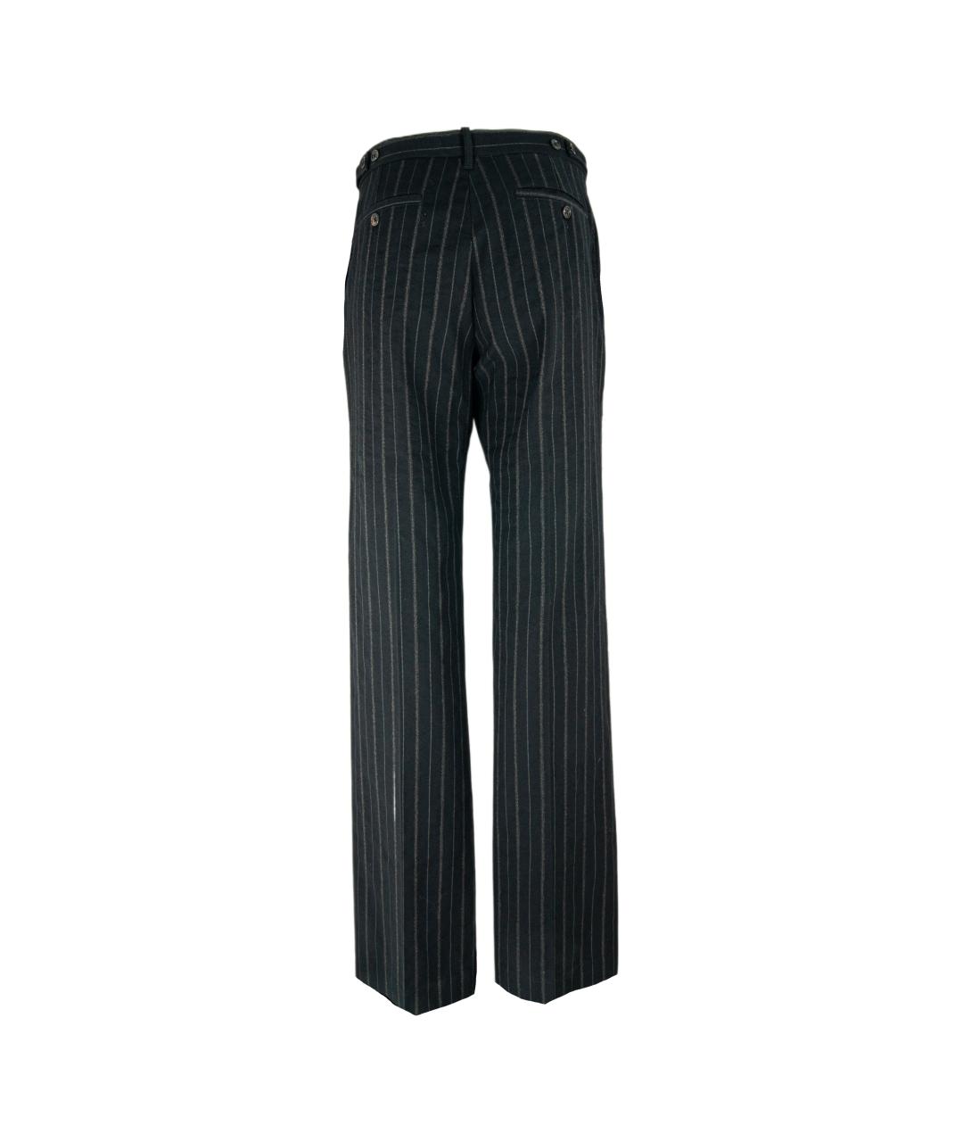 ANN DEMEULEMEESTER Черные шерстяные брюки широкие, фото 3