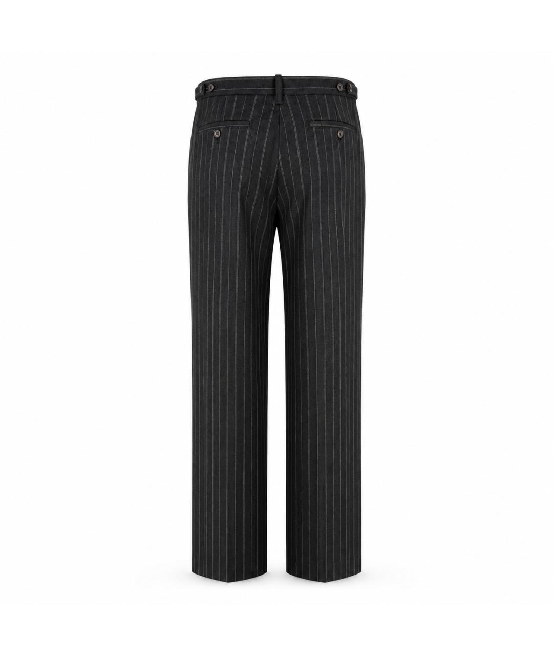 ANN DEMEULEMEESTER Черные шерстяные брюки широкие, фото 3