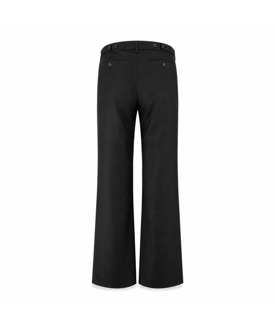 ANN DEMEULEMEESTER Черные хлопковые брюки широкие, фото 3