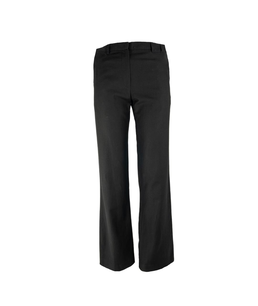 ANN DEMEULEMEESTER Черные хлопковые брюки широкие, фото 1