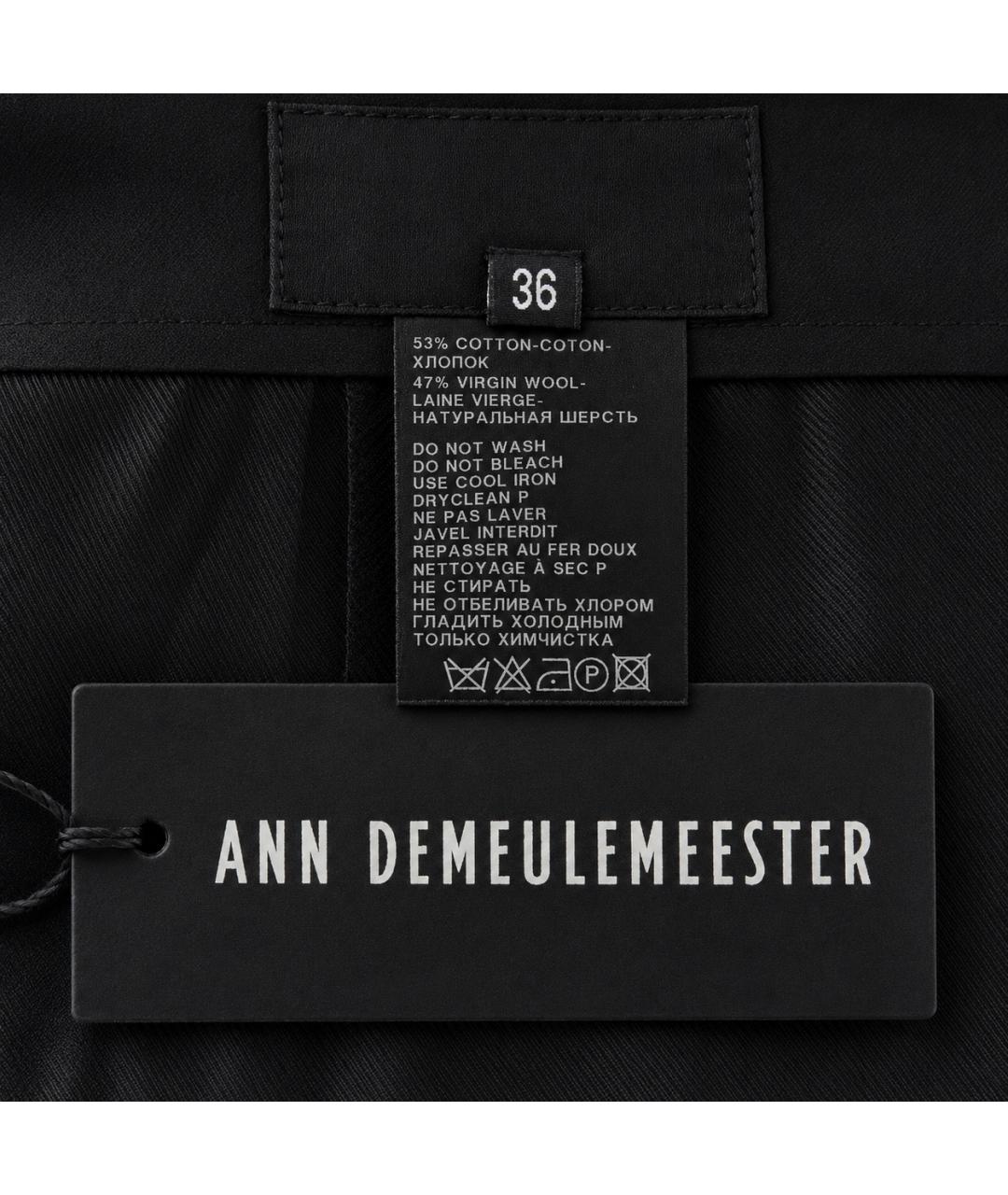 ANN DEMEULEMEESTER Черные хлопковые брюки широкие, фото 4