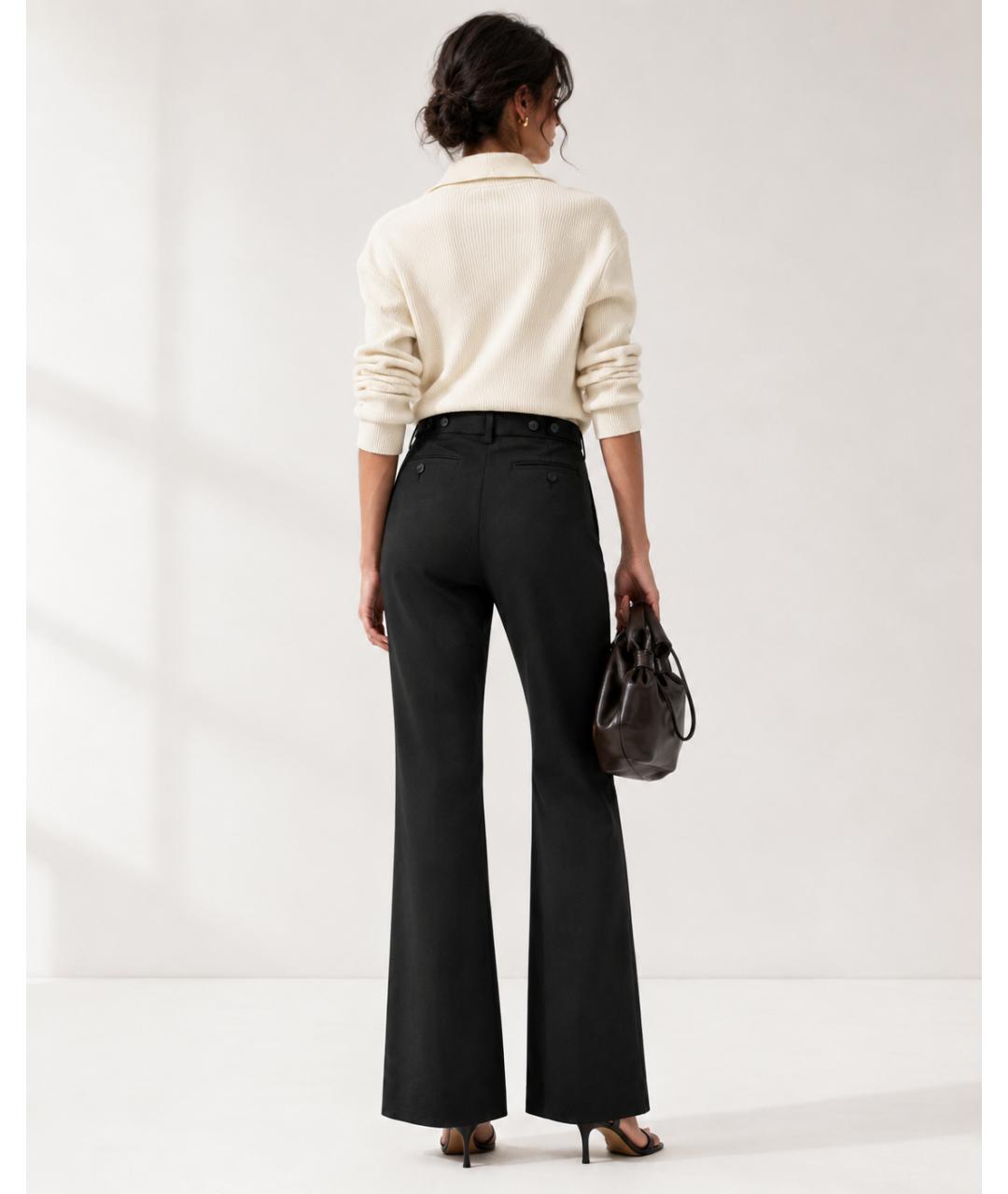 ANN DEMEULEMEESTER Черные хлопковые брюки широкие, фото 6