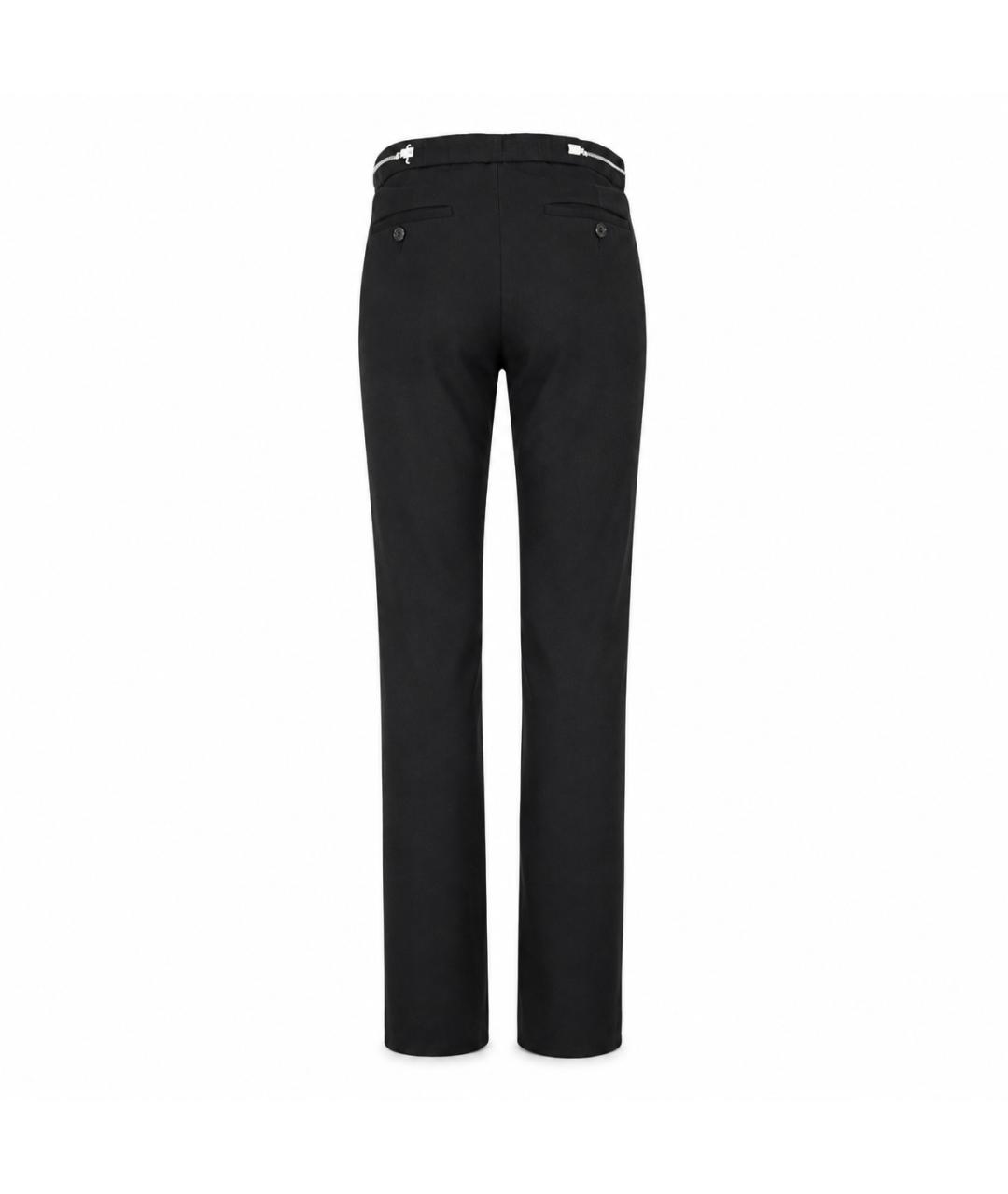 ANN DEMEULEMEESTER Черные хлопковые прямые брюки, фото 4