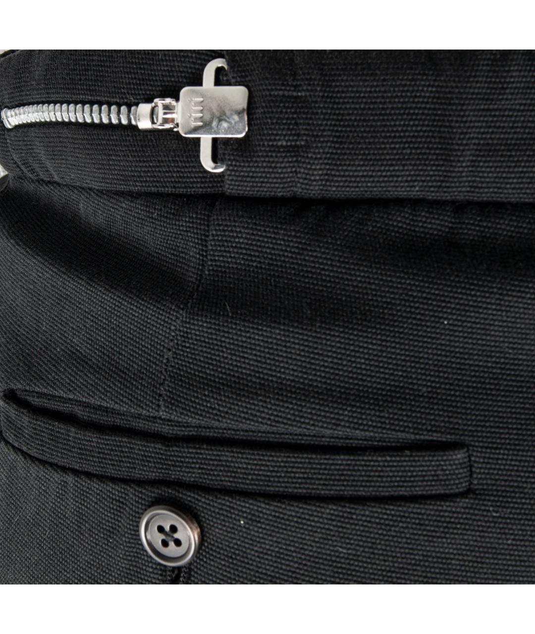 ANN DEMEULEMEESTER Черные хлопковые прямые брюки, фото 4
