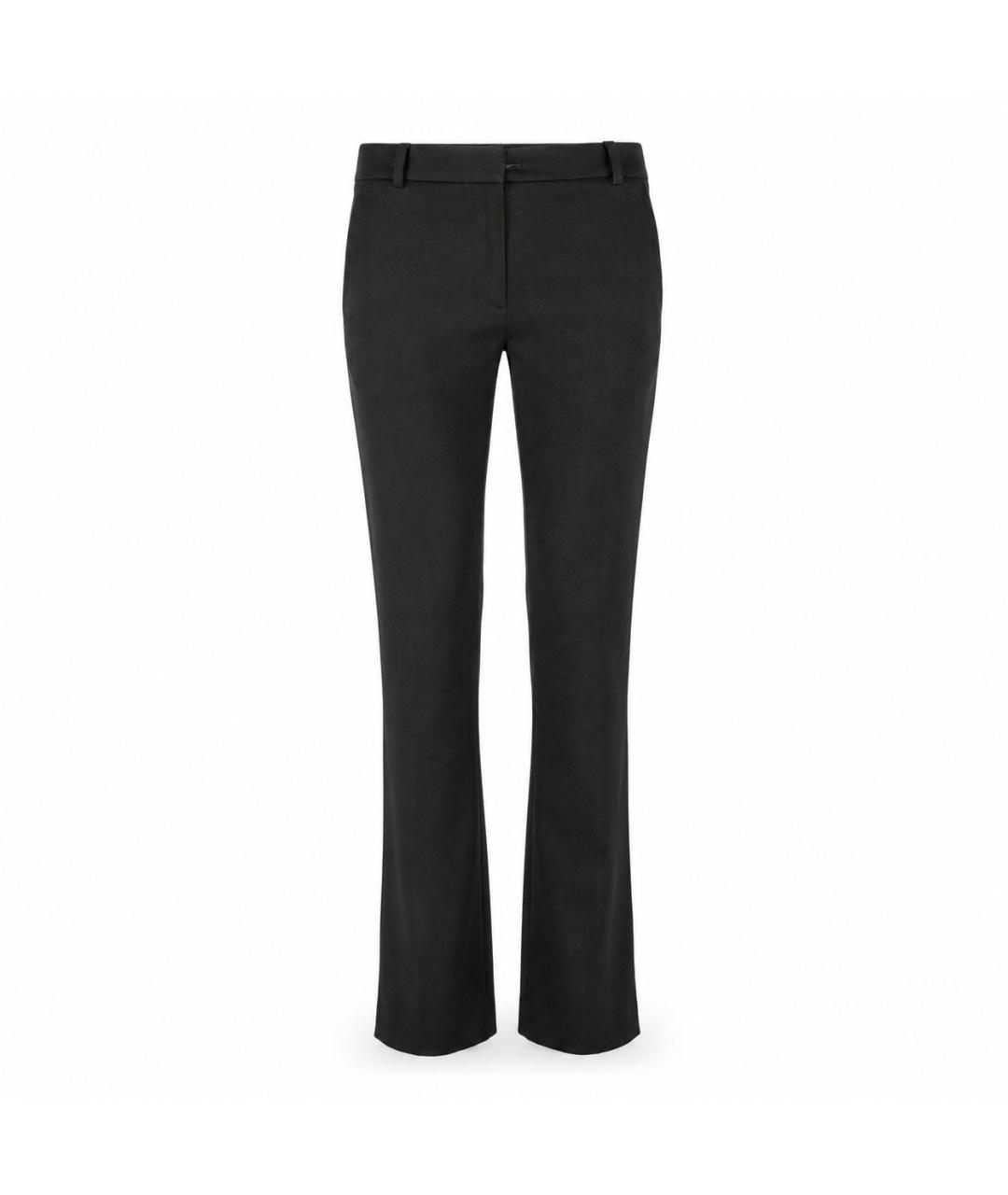 ANN DEMEULEMEESTER Черные хлопковые прямые брюки, фото 1