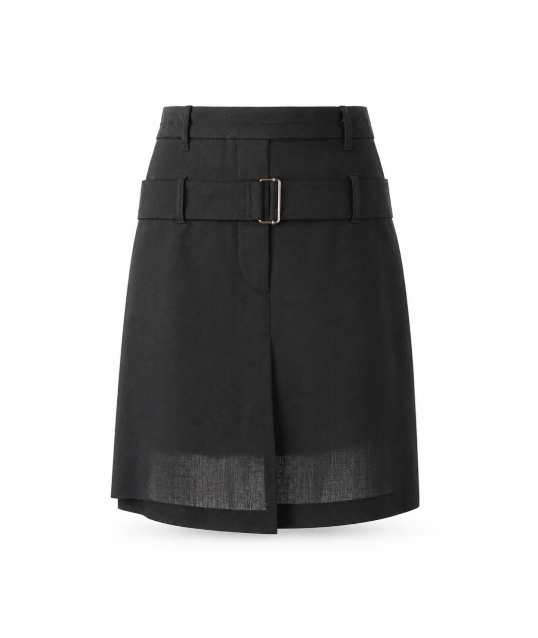 ANN DEMEULEMEESTER Черная шерстяная юбка мини, фото 1