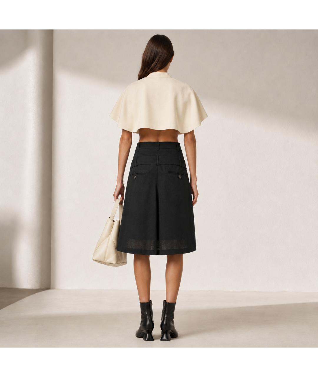 ANN DEMEULEMEESTER Черная шерстяная юбка мини, фото 6