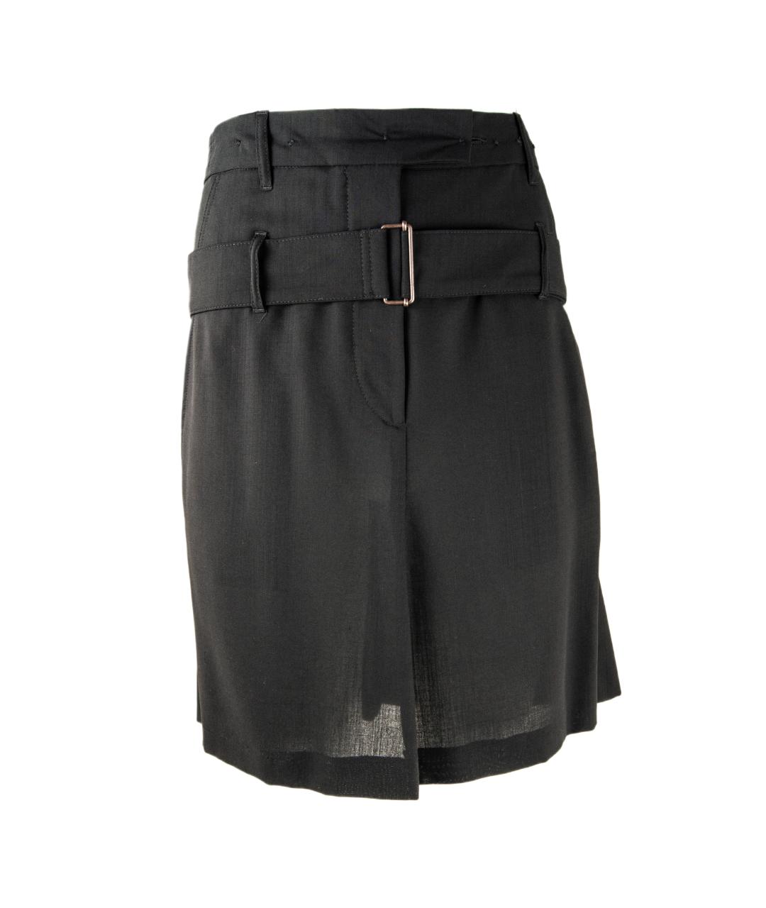 ANN DEMEULEMEESTER Черная шерстяная юбка мини, фото 1
