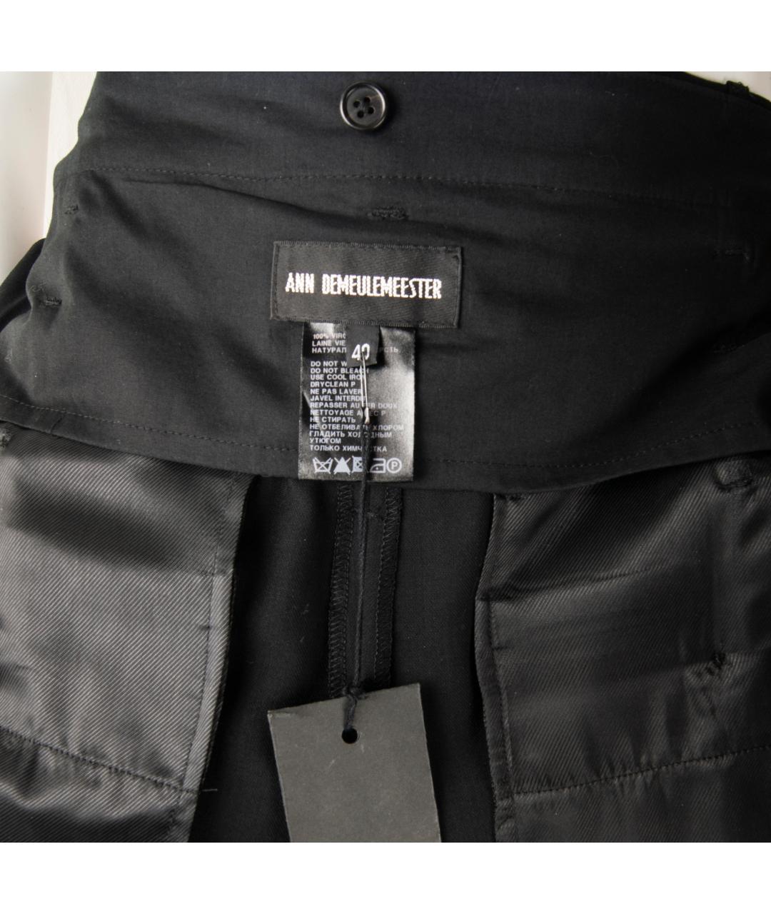 ANN DEMEULEMEESTER Черная шерстяная юбка мини, фото 5