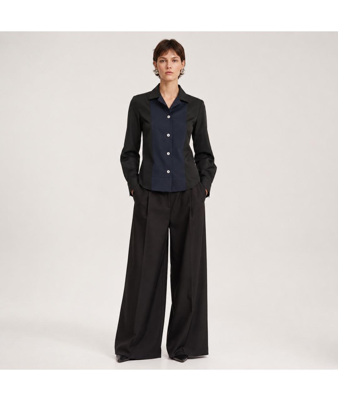 ANN DEMEULEMEESTER Черная хлопковая рубашка, фото 6