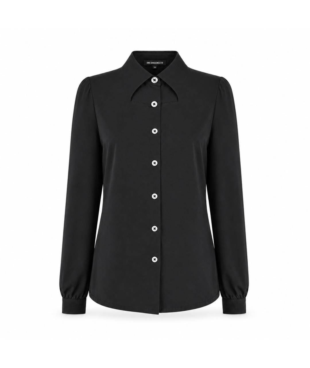 ANN DEMEULEMEESTER Черная вискозная рубашка, фото 1