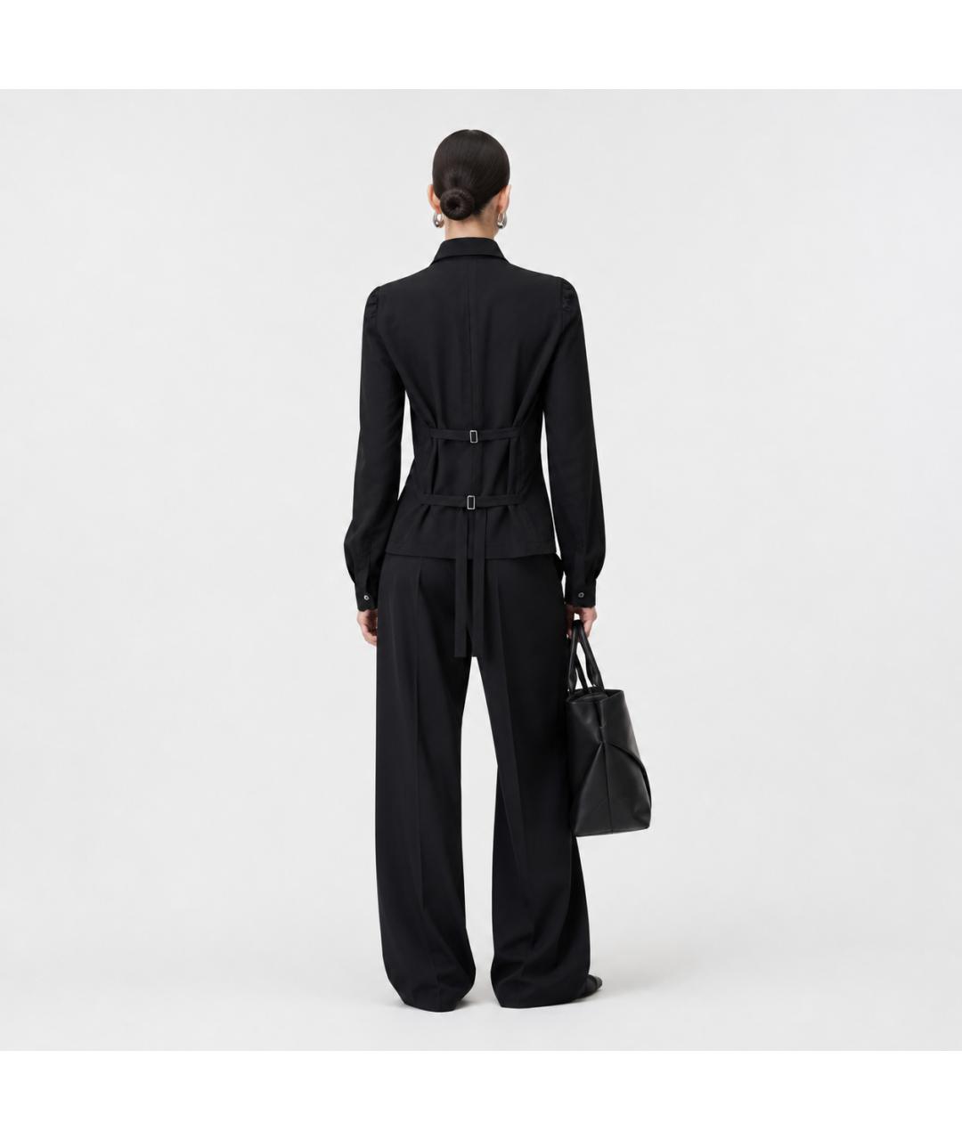 ANN DEMEULEMEESTER Черная вискозная рубашка, фото 8