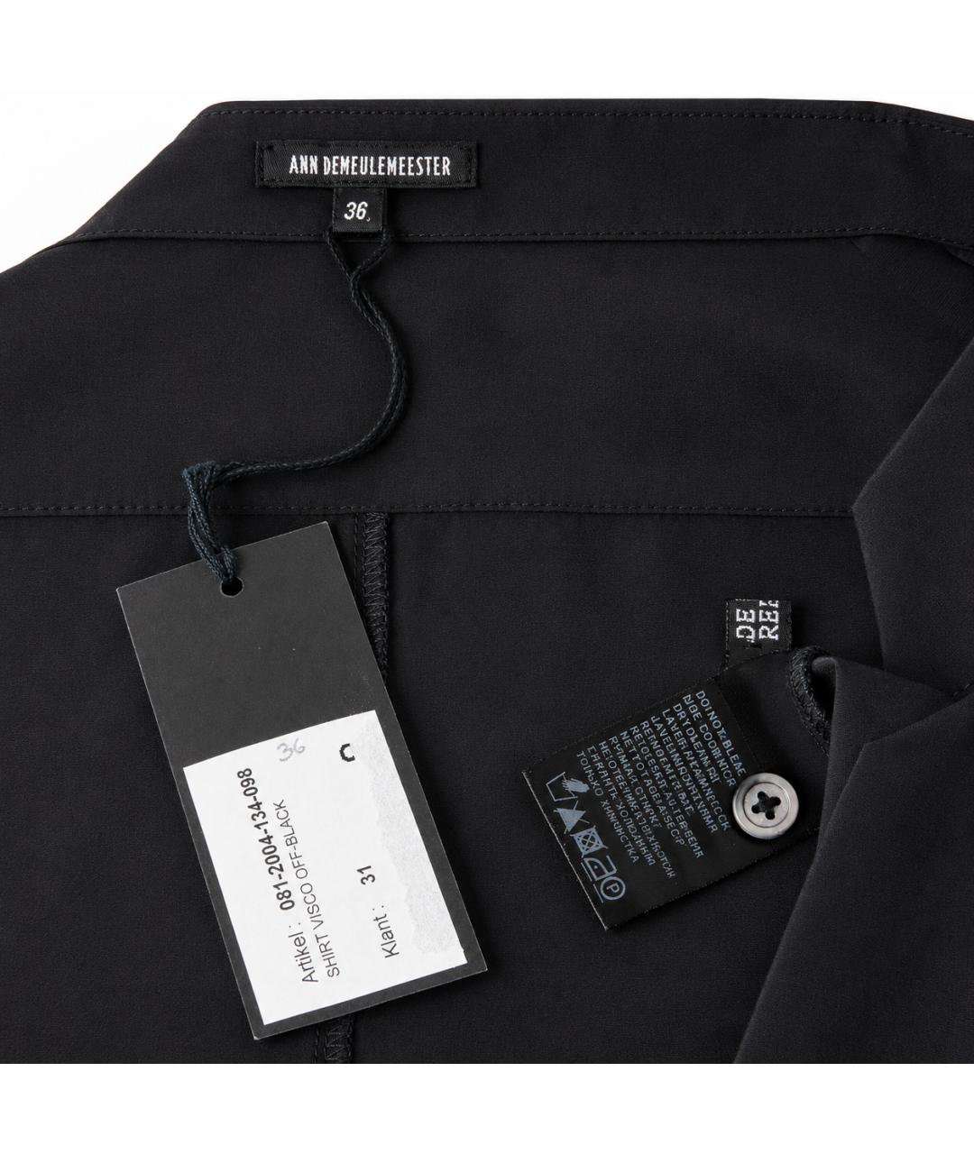 ANN DEMEULEMEESTER Черная вискозная рубашка, фото 4