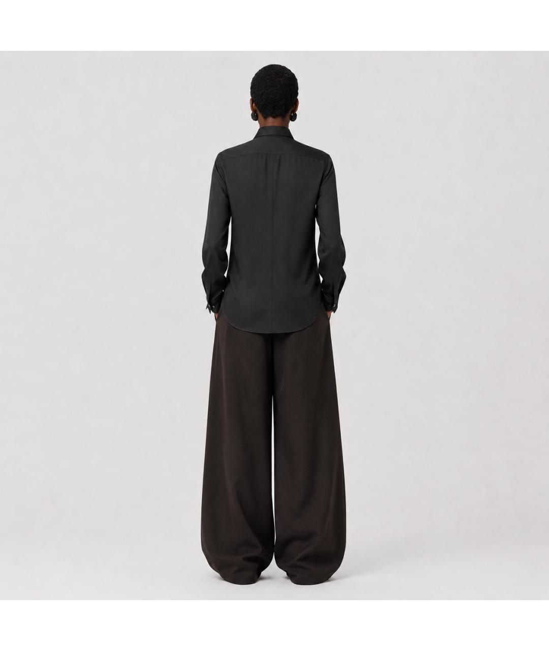 ANN DEMEULEMEESTER Черная вискозная рубашка, фото 6