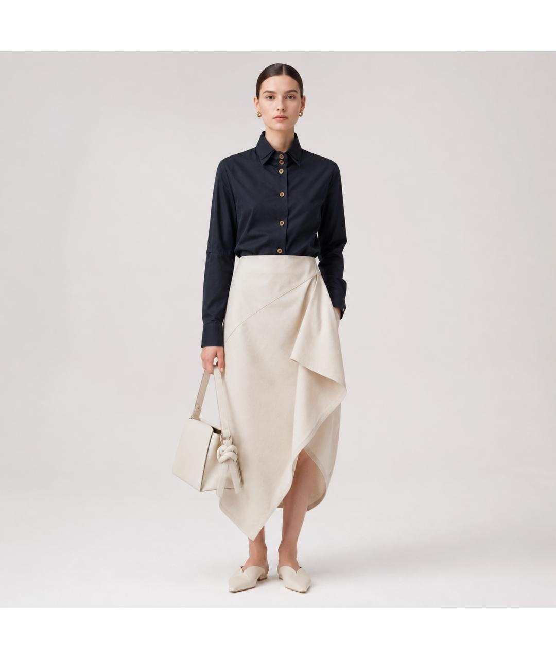 ANN DEMEULEMEESTER Темно-синяя хлопковая рубашка, фото 6