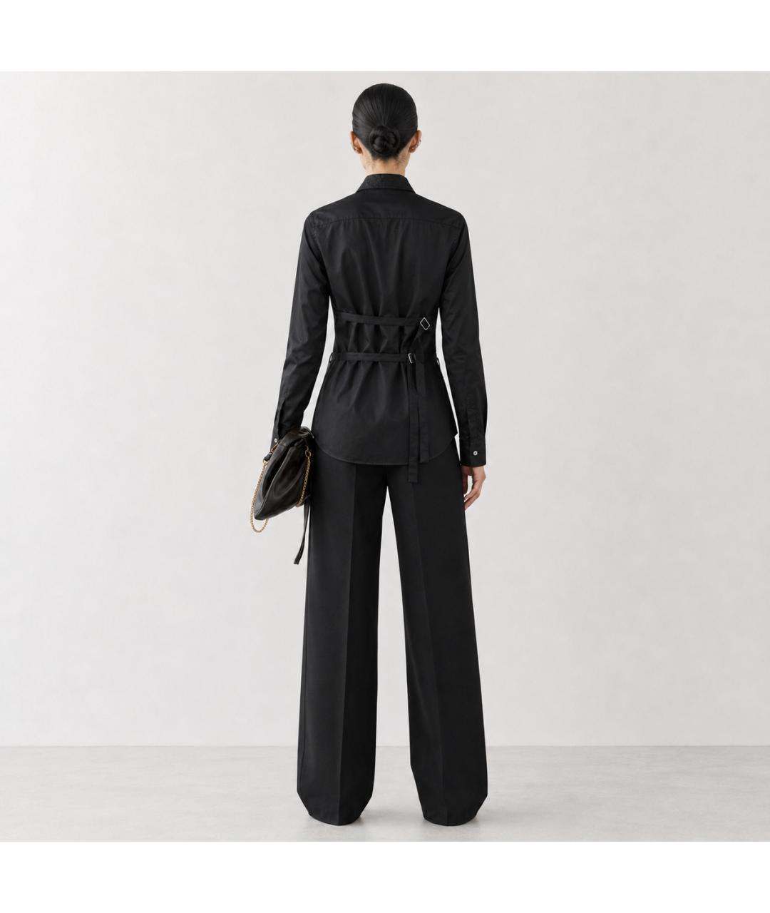 ANN DEMEULEMEESTER Черная хлопковая рубашка, фото 7