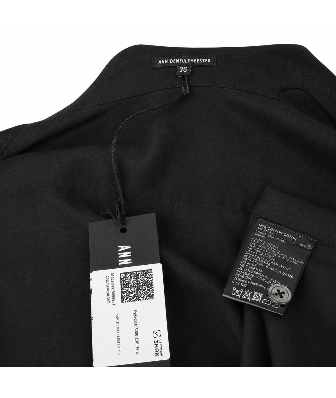 ANN DEMEULEMEESTER Черная хлопковая рубашка, фото 4