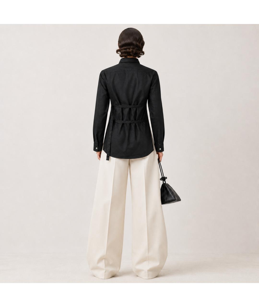 ANN DEMEULEMEESTER Черная хлопковая рубашка, фото 6