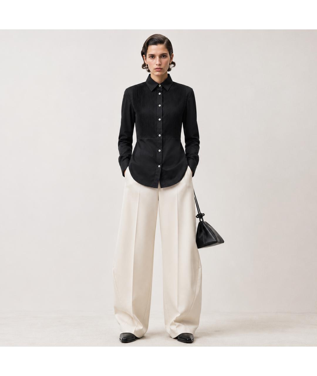 ANN DEMEULEMEESTER Черная хлопковая рубашка, фото 5