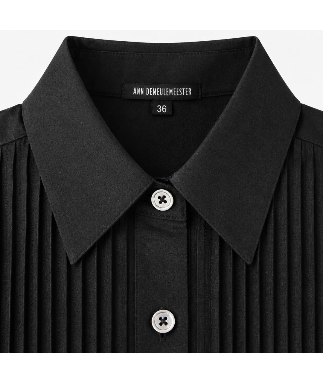 ANN DEMEULEMEESTER Черная хлопковая рубашка, фото 2