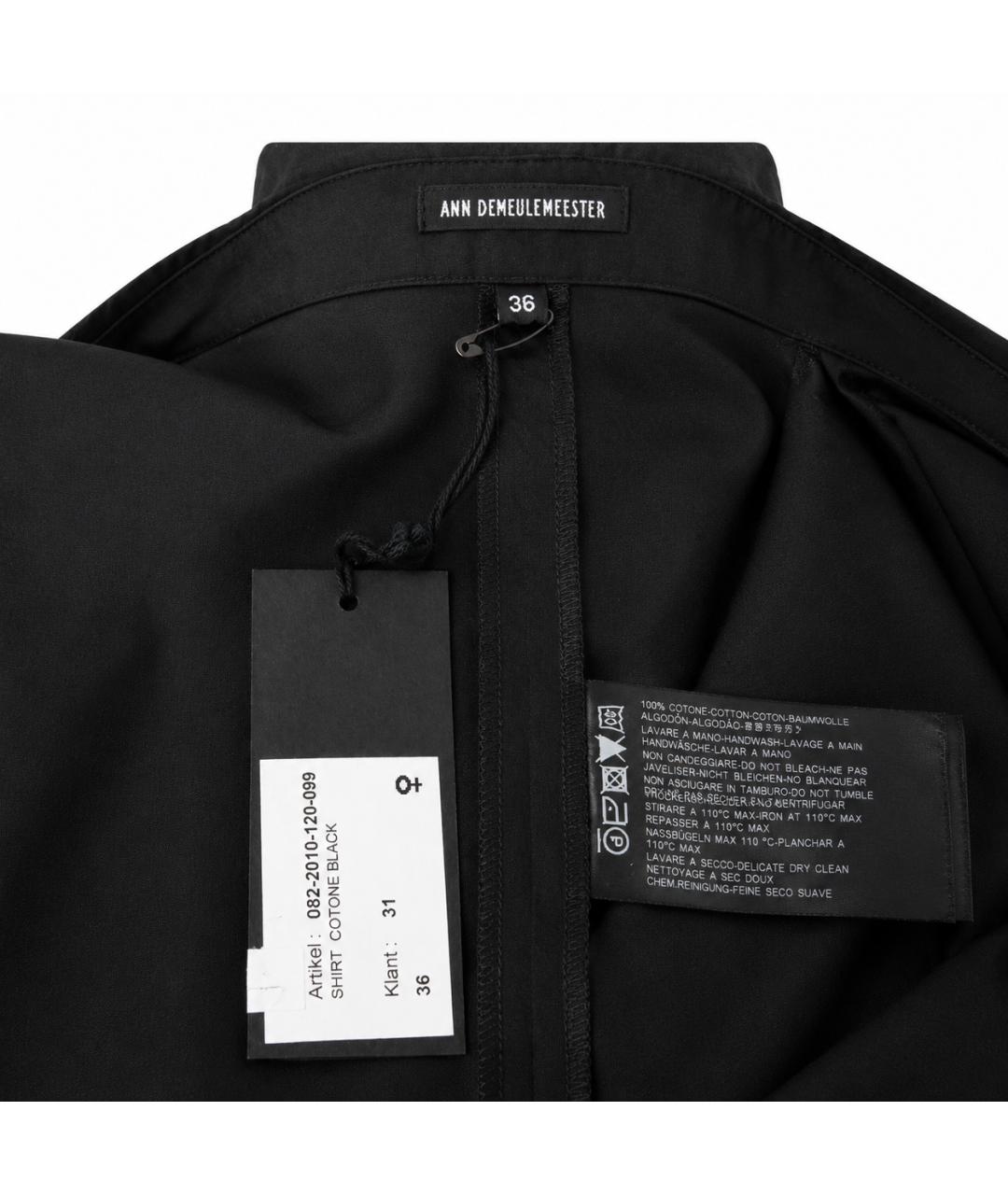 ANN DEMEULEMEESTER Черная хлопковая рубашка, фото 5