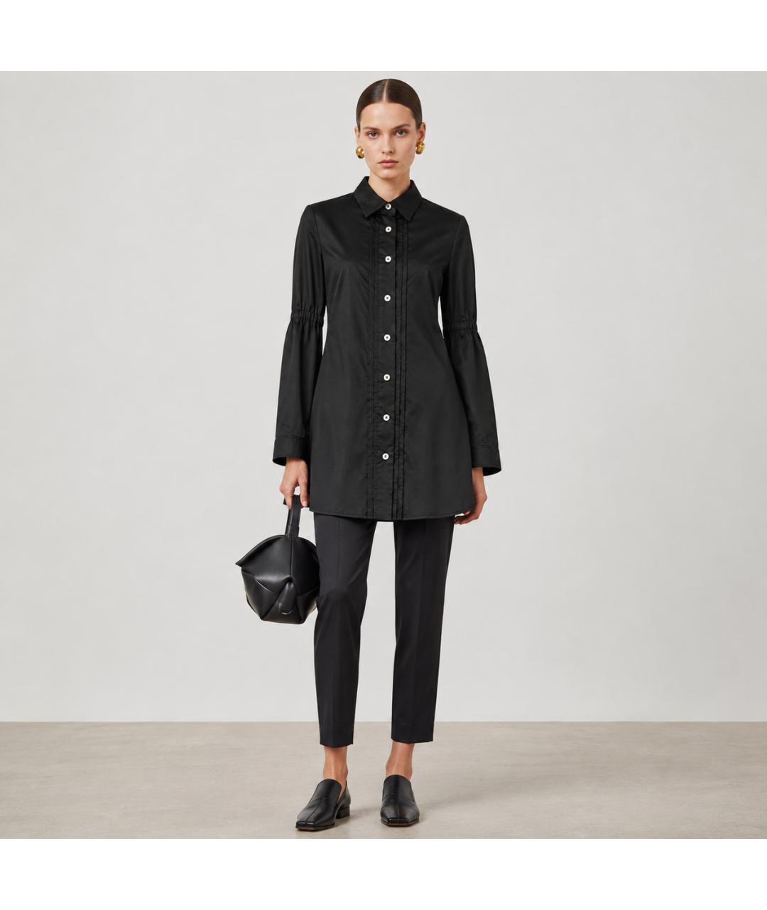 ANN DEMEULEMEESTER Черная хлопковая рубашка, фото 6