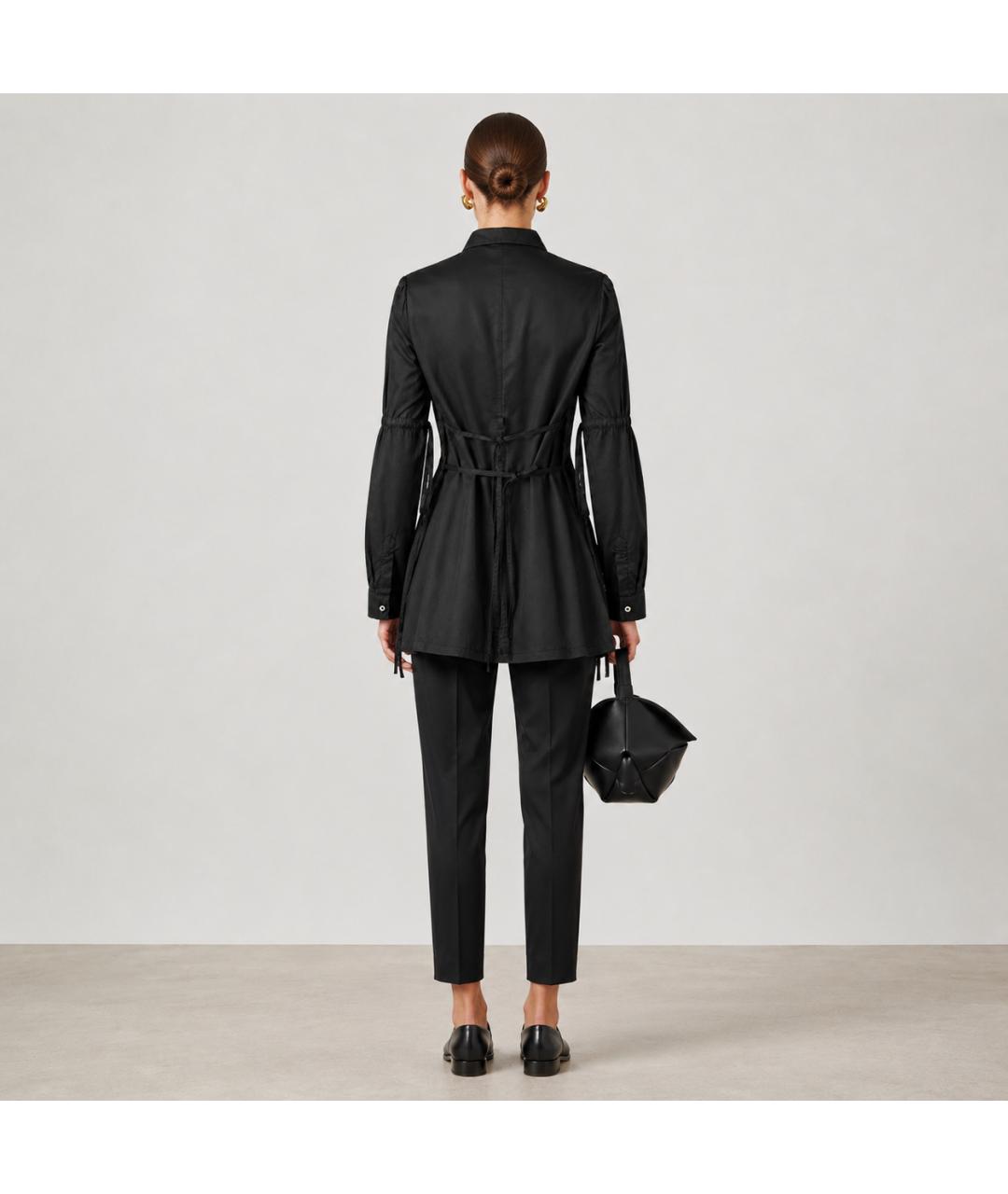ANN DEMEULEMEESTER Черная хлопковая рубашка, фото 7