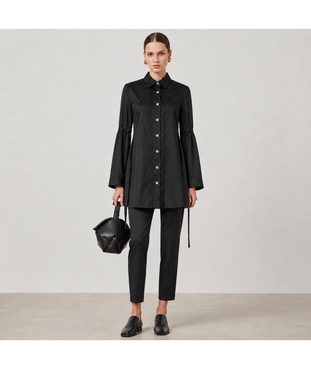 ANN DEMEULEMEESTER Черная хлопковая рубашка, фото 8