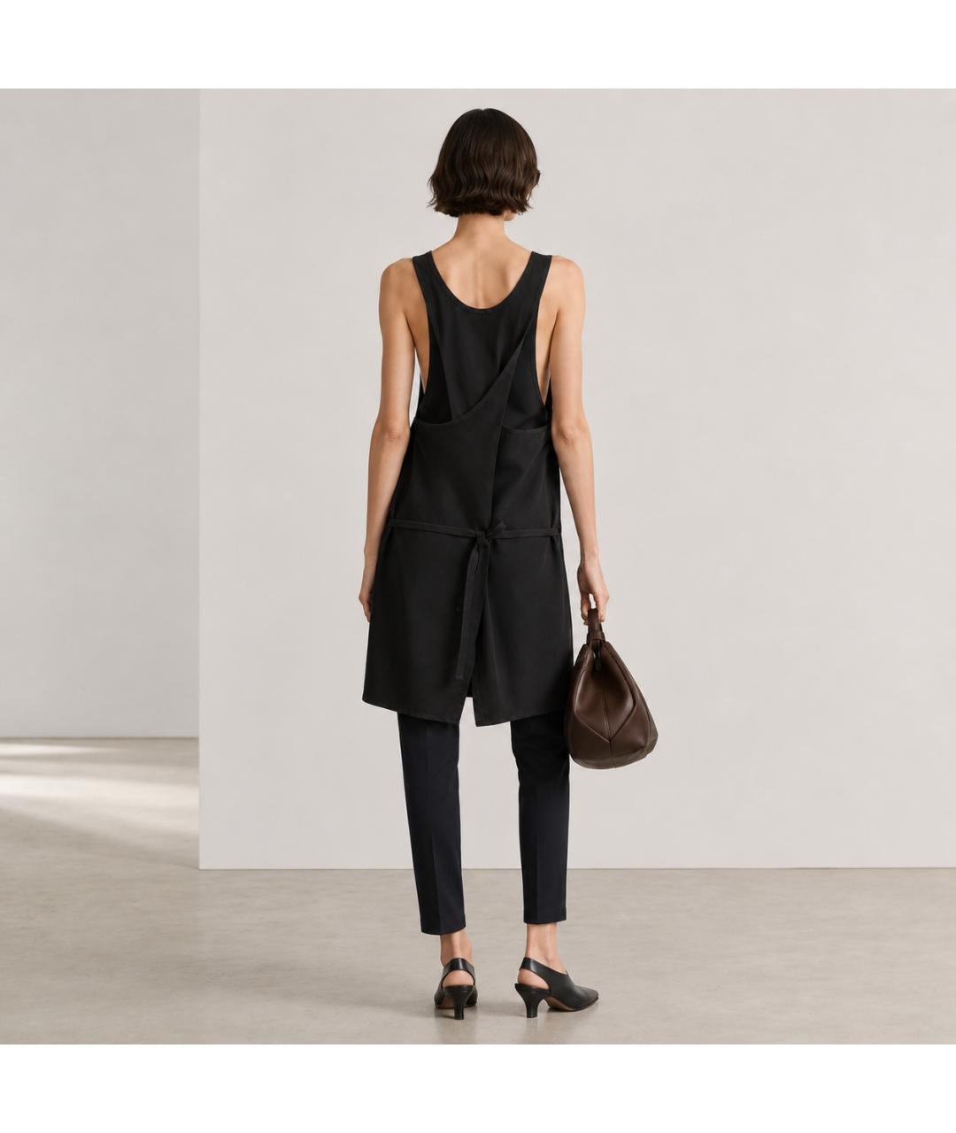 ANN DEMEULEMEESTER Черное шелковое платье, фото 6