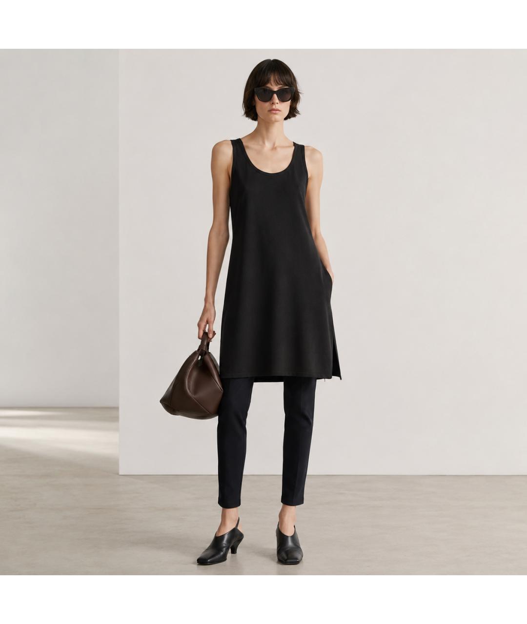 ANN DEMEULEMEESTER Черное шелковое платье, фото 5