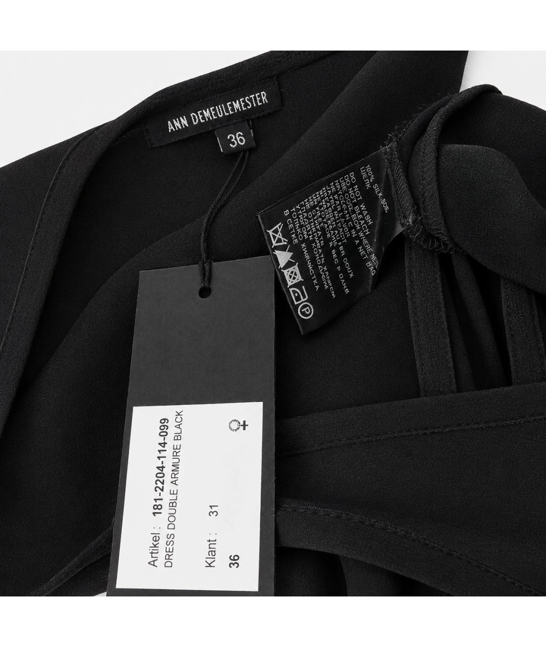 ANN DEMEULEMEESTER Черное шелковое платье, фото 4