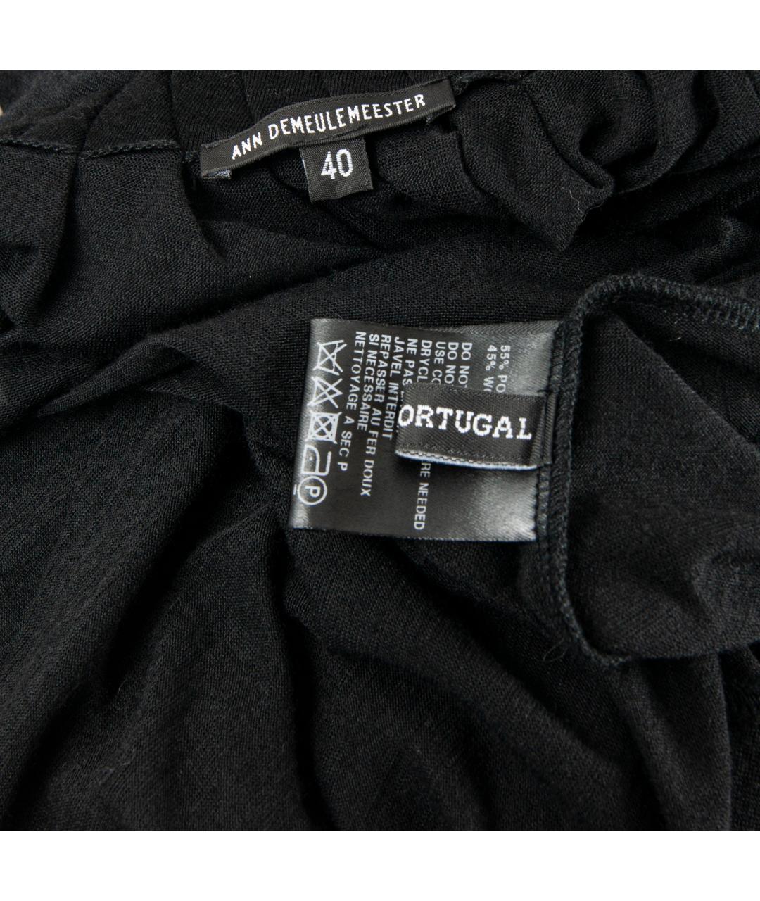 ANN DEMEULEMEESTER Черное полиэстеровое повседневное платье, фото 4