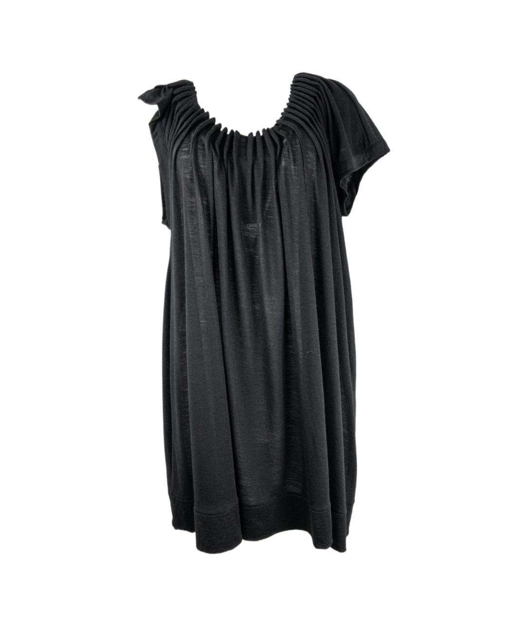 ANN DEMEULEMEESTER Черное полиэстеровое повседневное платье, фото 1